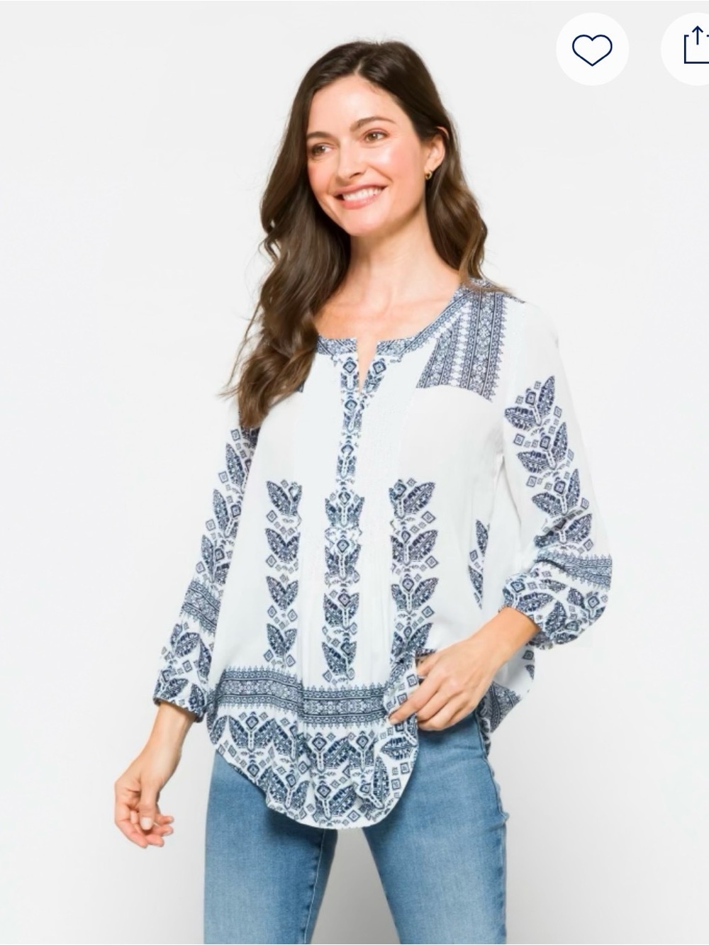 Pale Sky Peasant Top